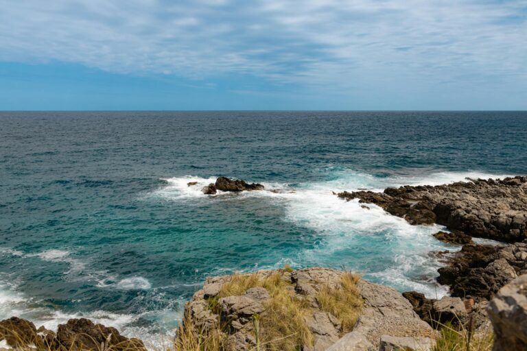 Explore the vibrant blue sea and rocky shore of Palermo, Sicily's stunning coastal scene.